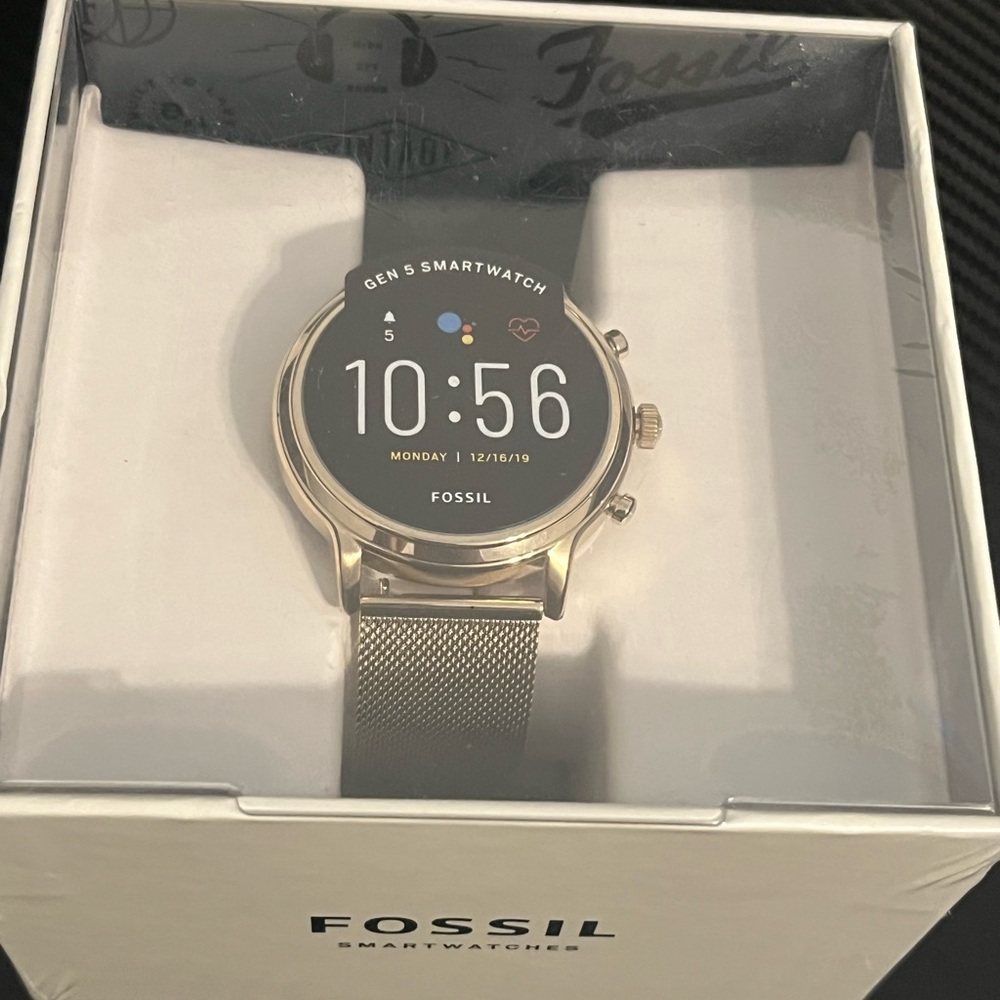 Fossil Gold Smartwatch with Black Display